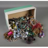 A large quantity of costume jewellery including bracelets and necklaces.