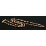 A gold plated rolo-link/belcher chain, with 9ct Gold clasp. Total length unclasped: 56cm. Weight