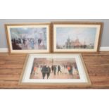 Three large framed prints, to include 'An Elegant Soiree' by Victor Gabriel-Gilbert and 'Where we