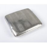 An Art Deco silver cigarette case with engine turned engraving. Assayed Birmingham 1927 by Joseph