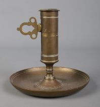 A Swedish Skultuna 1607 brass candle stick holder, No.68.