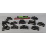 A collection of E & J Collectables Ltd coal models of vehicles along with a model of the Flying