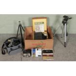 A small quantity of cameras and projection equipment. Includes cased Greens Spotlight 3000
