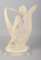 An Art Deco style Lucite figure of a nude woman. Signed (possibly W. Anima) to reverse of base,