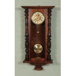 Friedrich Mauthe Schwenningen (FMS) early 20th century Vienna wall clock featuring roman numeral