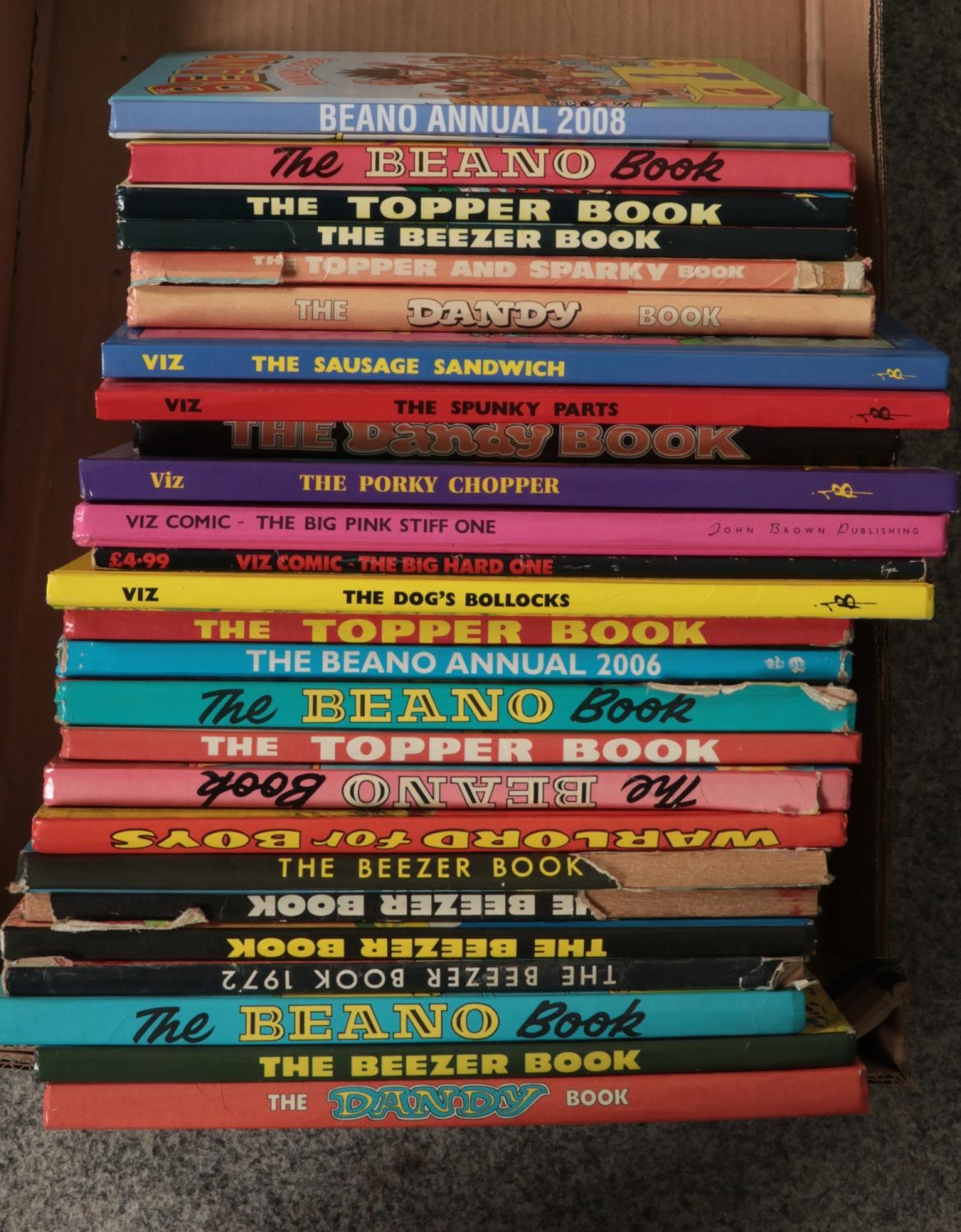 A box of mostly 1970's and 1980's comic annuals to include Beano, Dandy, Viz and Topper. - Image 2 of 2