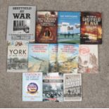 A quantity of military reference books, to include local interest examples titled 'Yorkshire