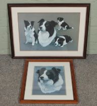 Two Brian Hupfield prints of Border Collies