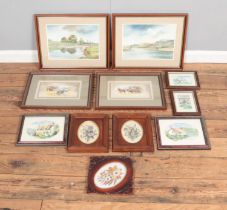 A collection of watercolours including examples by G H Yates, Gail Catherine Lodge and Louise Clark,