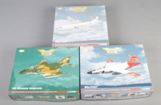 Three limited edition boxed Corgi Aviation Archive diecast model aircrafts. Includes Military