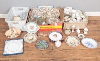 Three boxes of assorted ceramics and glassware, to include Locke & Co Worcester, Royal Albert