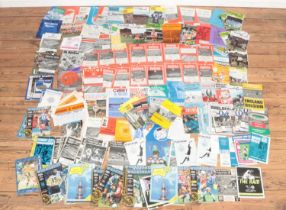 A box of assorted Football matchday programmes from varying teams to include England Vs. Uruguay
