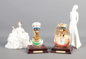 Four assorted ceramic figures, to include Royal Doulton 'My Love' HN 2339, 'Images' and two Egyptian