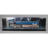 Corgi Model Truck Issue comprising No. 75101 ERF Tanker in the livery of Gulf Oil.