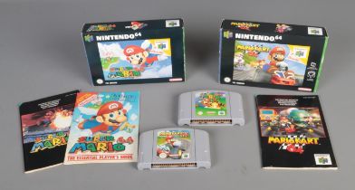 Boxed Super Mario 64 and Mario Kart 64 video games for the Nintendo 64 (N64). Both games PAL Version