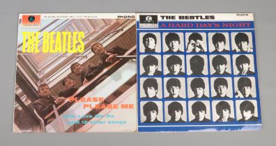 The Beatles; Please Please Me (Parlophone PMC 1202, XEX.421) and A Hard Days Night (Parlophone PMC