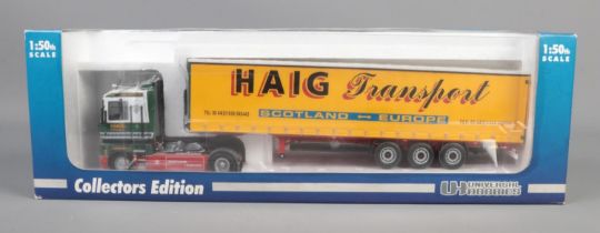 Universal Hobbies 1/50 Diecast Truck Issue Comprising Renault Curtainside in Livery of HAIG