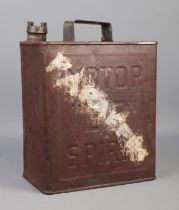 A vintage 'Motor BP Spirit' petrol can. 53cm high.