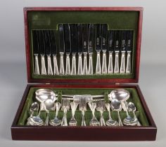 A canteen of Sheffield steel cutlery by George Wood & Sons in fitted case.