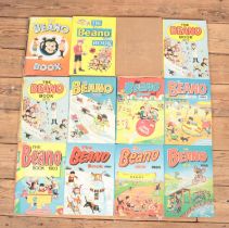 A collection of Beano annuals. Includes 1967 edition, 1964 edition along with 1970s and 1980s