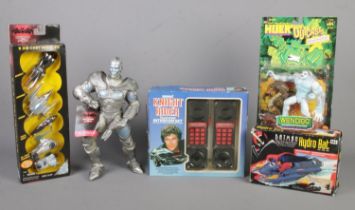 A quantity of collectible toys including a Kenner Batman & Robin 5 die-cast vehicles, Kenner