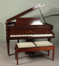 A John Broadwood & Sons/Herrburger Brooks mahogany baby grand piano along with an adjustable duet