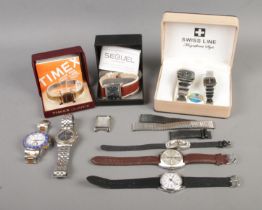 A collection of ten assorted wrist watches to include Sekonda, Oris, Accurist, Timex, etc.