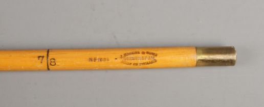 A vintage Rabone & Sons cylindrical yard stick, No. 1034.