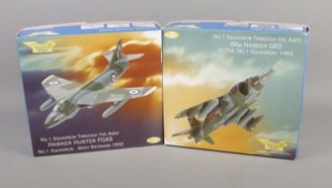 Two boxed Corgi Aviation Archive No.1 Squadron Through the Ages 1:72 scale models. To include Hawker