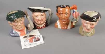 A collection of mostly large Royal Doulton character jugs to include Jesse Owens (D7019), Monty (