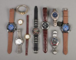 A collection of ten assorted wristwatches to include Claude Valentini, Dolce and Gabbana, Geneva,