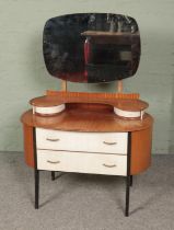 A retro teak part painted dressing table.