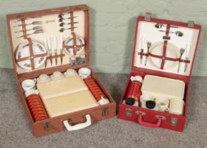 Two vintage Sirram picnic case with contents. Includes Hawker Marris example, etc.