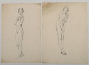 Harry Arthur Riley R.I. (1895-1966), two pencil sketches, studies of nude females (38cm x 25cm and