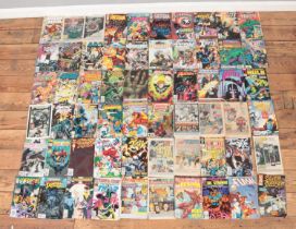 One box containing a large collection of vintage comics and annuals; including Superman, Iron Man,