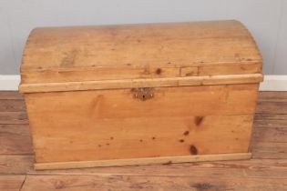 Pine dome top trunk with Georgian style handles