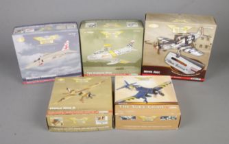 Five boxed Corgi Aviation Archive 1:72 scale diecast models to include Sepecat Jaguar GR.3, North