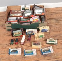 A box of assorted diecast vehicles to include Gilbow Exclusive First Editions, Lledo Days Gone,