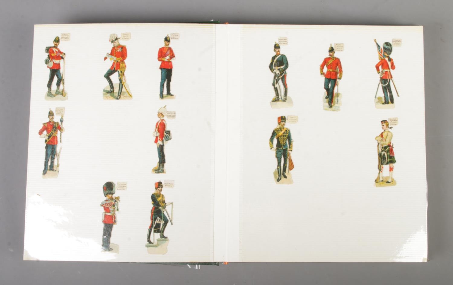 A scrap book album filled with Victorian and late scraps including military figures, Victoria - Image 3 of 8