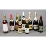 A collection of sealed alcohol to include La Flora Blanche, Ceps Roussis, Pomagne, Piesporter, etc.