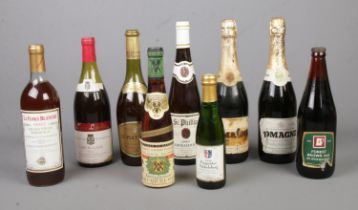 A collection of sealed alcohol to include La Flora Blanche, Ceps Roussis, Pomagne, Piesporter, etc.