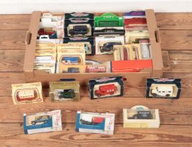 A box of assorted diecast vehicles to include Days Gone, Rowntree's Jelly, Hamleys, etc.