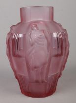 An Art Deco Ingrid glass vase, attributed to Artur Pleva for Curt Schlevogt. Height 24.5cm.