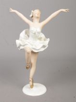 A Wallendorf porcelain figure of a ballet dancer. Height 22cm.