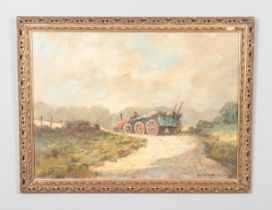 A Byron W. Warmby 1902-1978 oil on board depicting farming scene. 66x50cm
