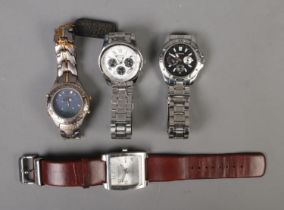 Four wristwatches to include Philip Persio, Kenneth Cole and two Sekonda chronograph examples.