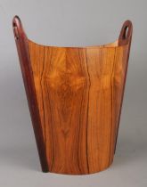 Einar Barnes for PS Heggen, Norway, a rosewood oval waste paper bin. Height 44.5cm. Minor chips to