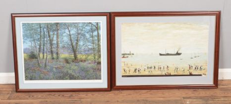 Two framed prints to include L.S Lowry Waiting for the Tide and W.R (Bill) Makinson signed limited