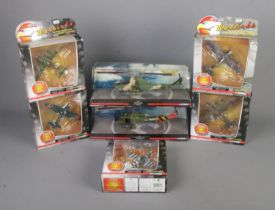 Five boxed Corgi Warbirds Series 2 1:144 scale diecast models along with two boxed Corgi