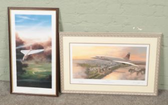 Two framed aviation prints to include limited edition Adrian Rigby 'Pride of Britain' (No. 24/500)